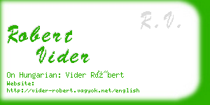 robert vider business card